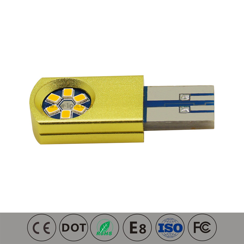 T10 USB LED Amarillo LED LED Interior Bombilla