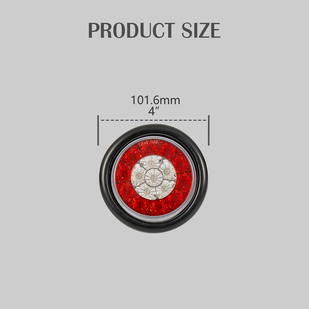 4 pulgadas Round 3 Función Led Led Luces Tail Impreaves