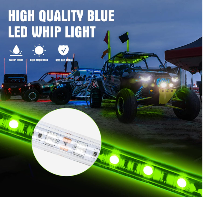 Luces de l&aacute;tigo LED en espiral de 360&deg;, Luces de l&aacute;tigo para ATV, Luces de l&aacute;tigo LED en espiral con control remoto, Luces de l&aacute;tigo LED para Sxs, luz de l&aacute;tigo LED a prueba de agua