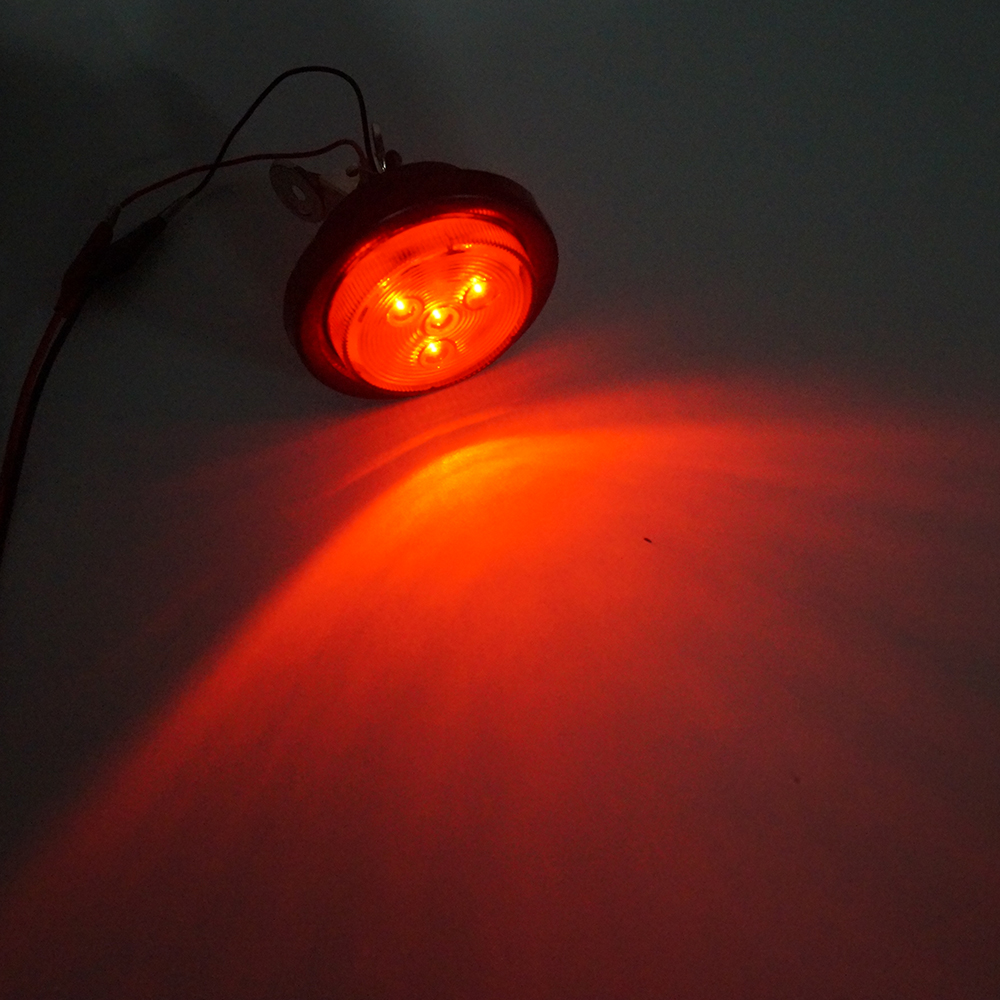 Luz de camión trasera LED redonda roja de 2.5 "pulgadas