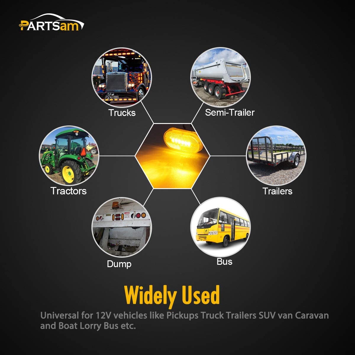 Bombillas LED para coche y cami&oacute;n, luz de trabajo LED a prueba de agua, luz de trabajo LED cuadrada a prueba de agua, bombilla LED para interior de coche de color azul, luz LED de posici&oacute;n lateral de 3/4 de pulgada, luz turck