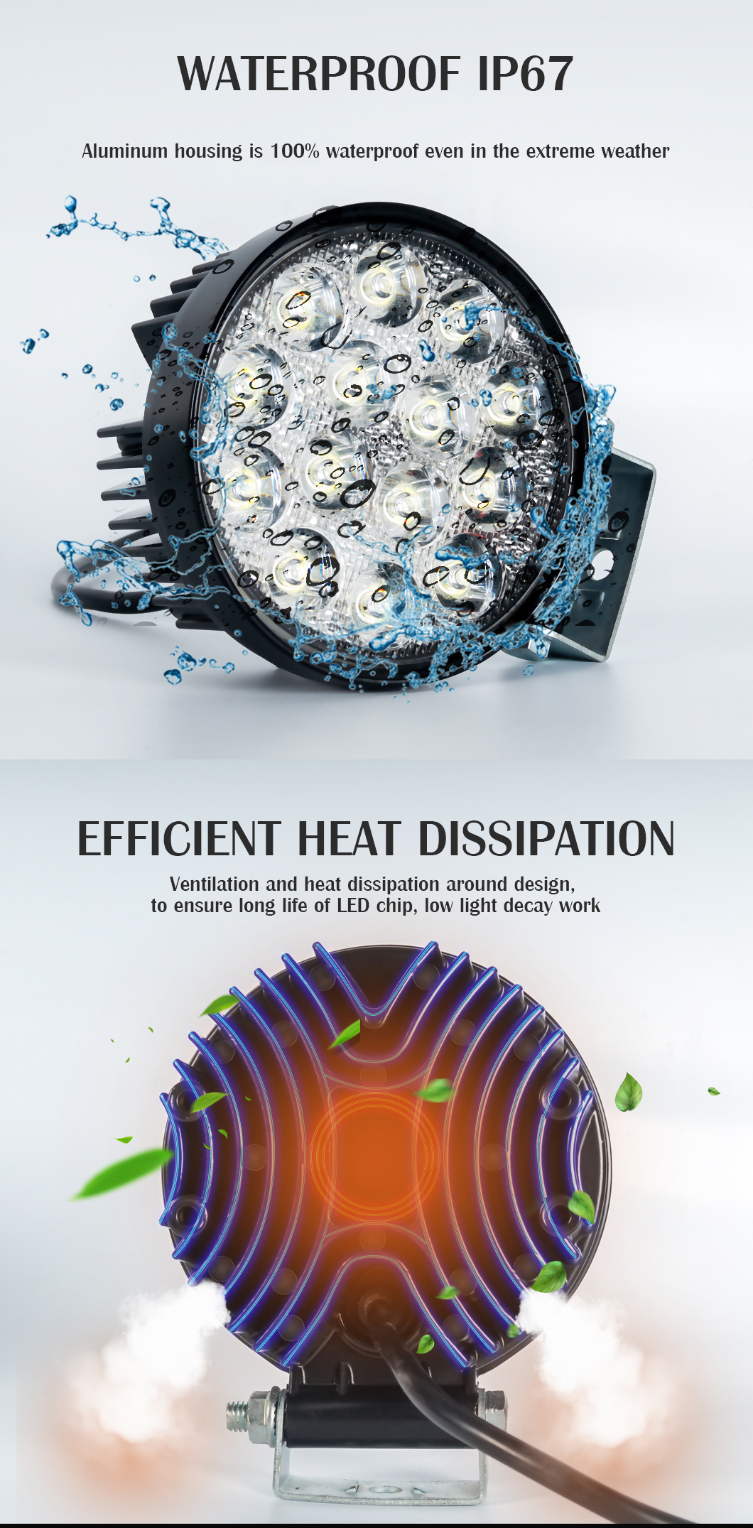 Luz de trabajo LED de 6 pulgadas de punto redondo del fabricante de China 