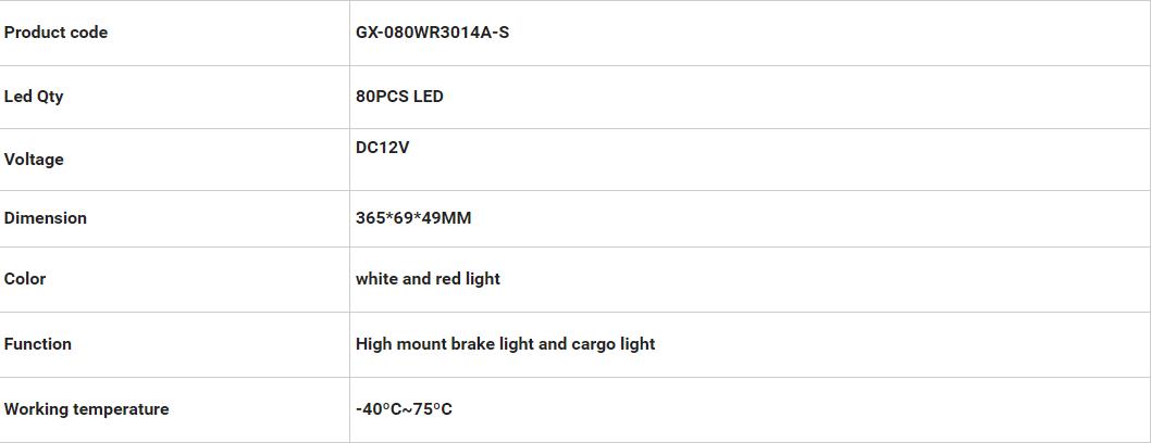 Luces de freno LED GM GX-080WR3014A-S