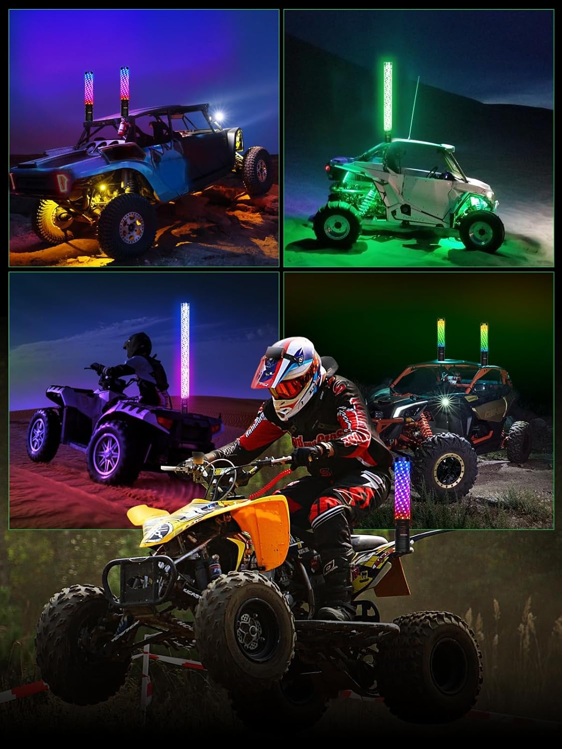 Luces de l&aacute;tigo LED en espiral de 360&deg;,Luces de l&aacute;tigo para ATV,Luces de l&aacute;tigo LED en espiral de control remoto,Luces de l&aacute;tigo LED para Sxs,Control de aplicaci&oacute;n Luz de l&aacute;tigo de persecuci&oacute;n