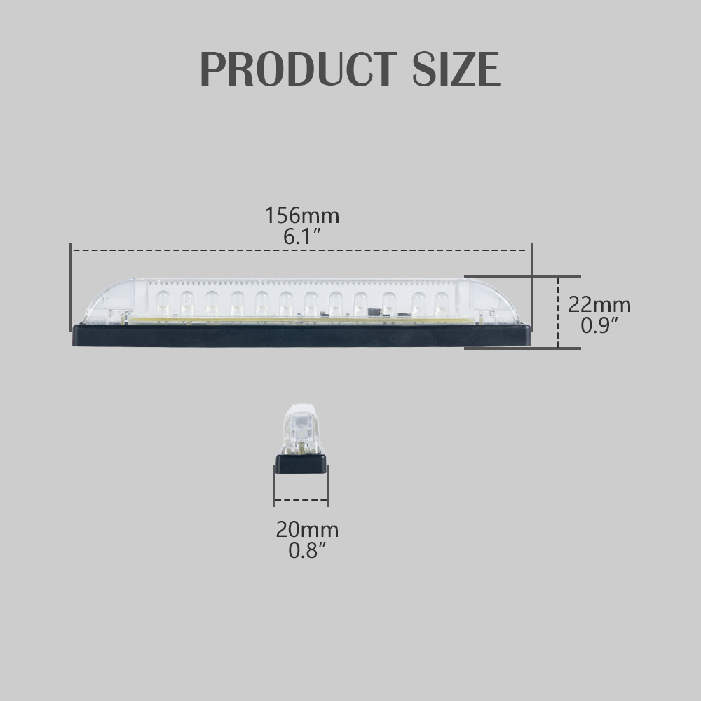 Barra de luz de marcador LED blanco de 12V