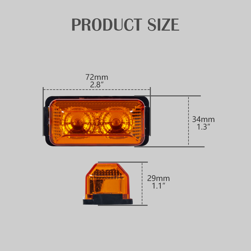 Luz de marcador lateral LED de Amber Mini para vehículo