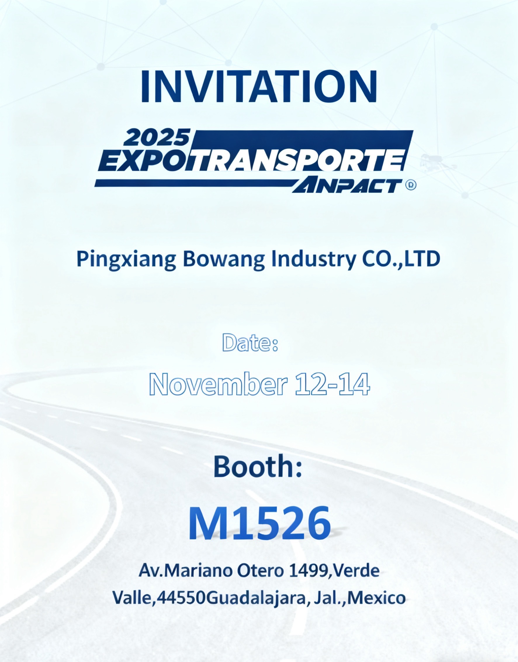 Pingxiang Bowang Industry ilumina el sector de veh&iacute;culos pesados de Am&eacute;rica Latina en EXPOTRANSPORTE ANPACT 2025 (Stand M1526, Guadalajara)