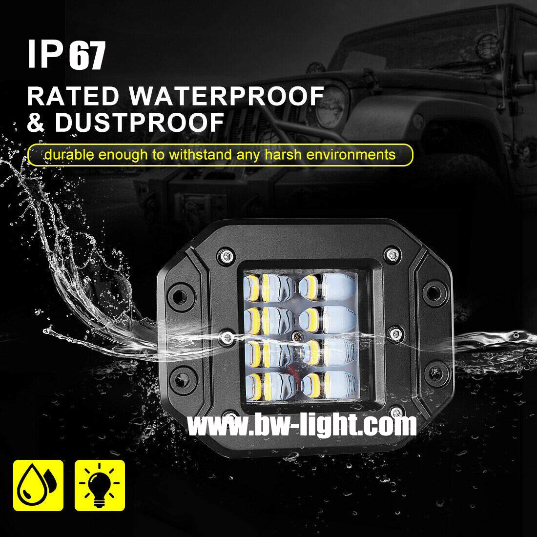 Luz de trabajo LED de alta intensidad para Jeep