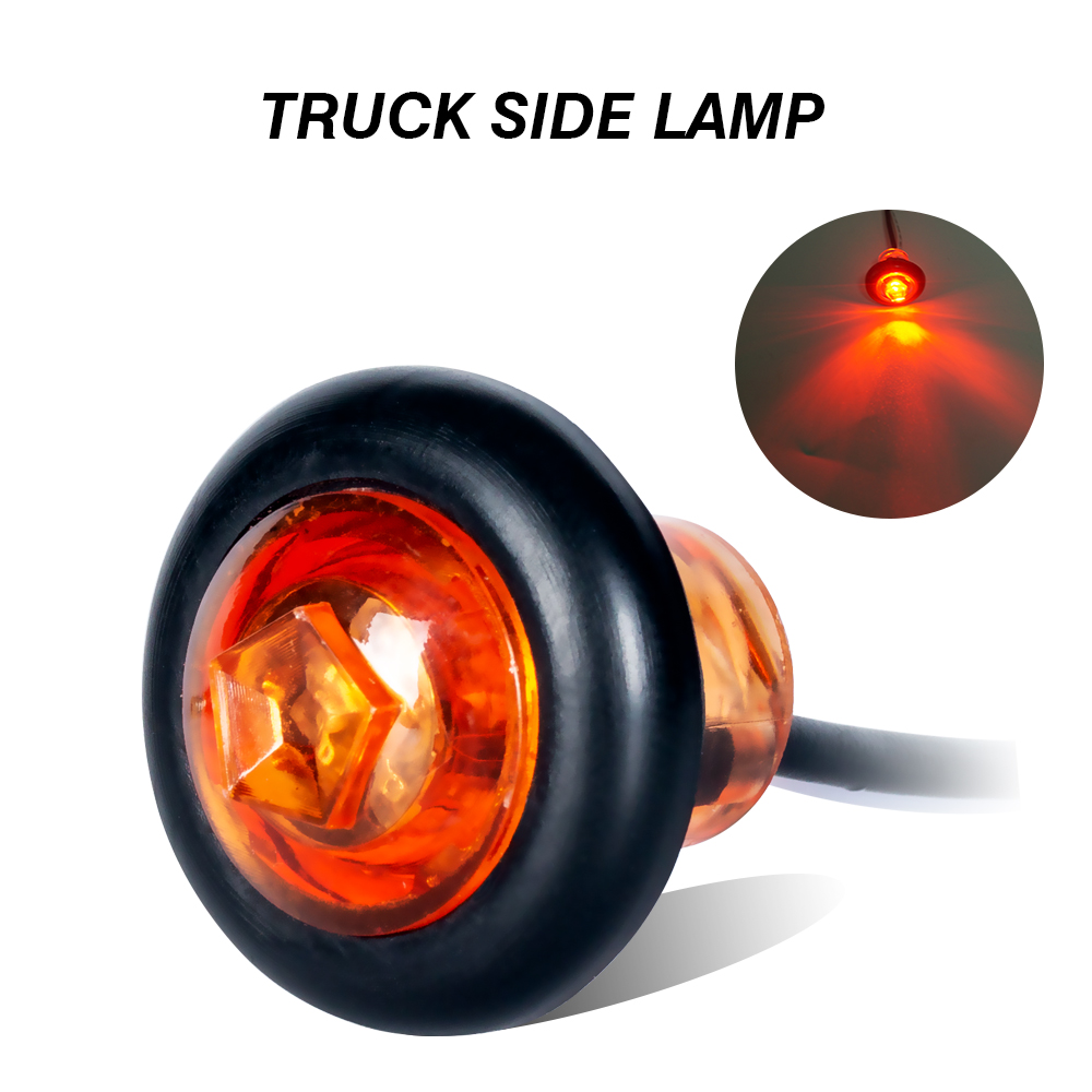 Luz de marcador lateral LED ámbar redonda para camiones