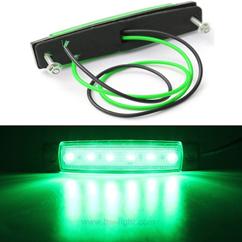 Lámpara de vehículo LED de luces marinas interiores de barco verde