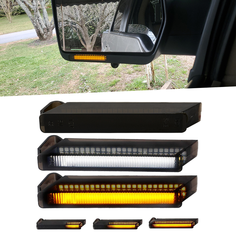 Ford F150 Expedition LED Flash y DRL RETRIVE RETRIVE MIRROR Señales de giro de luces de funcionamiento (lente ahumada)