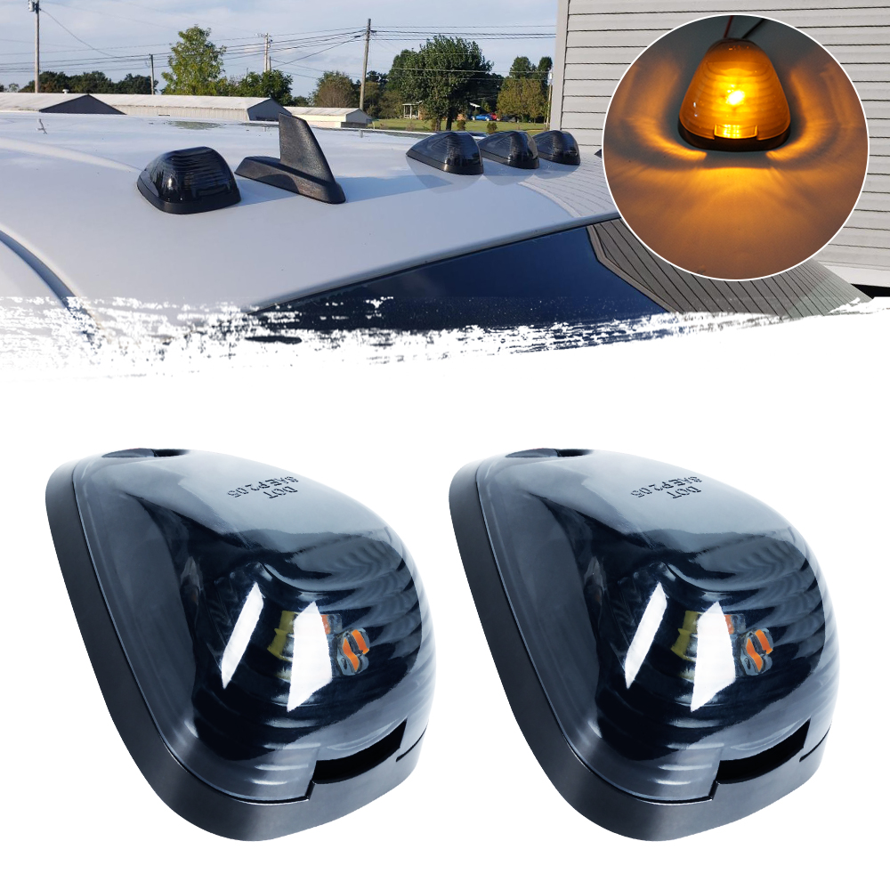 Luz de techo de cabina LED LED Ford, luz &aacute;mbar del techo de cabina LED, luces de marcador de techo de cabina LED, luces superiores de la cabina de s&uacute;per servicio, luces de la cabina de camioneta con la cabina del techo de la cabina LED de la cabina LED de la cabina LED de la cabina con lente de humo negro para Ford Super Duty Camionetas SUV para 1999-2016 Ford F-150 F-150 F-350 F-450 F-550 F-650 F-750 E-150 E-250 E-350 E-350 E-450 TOCIONES SUPER SUPERS.