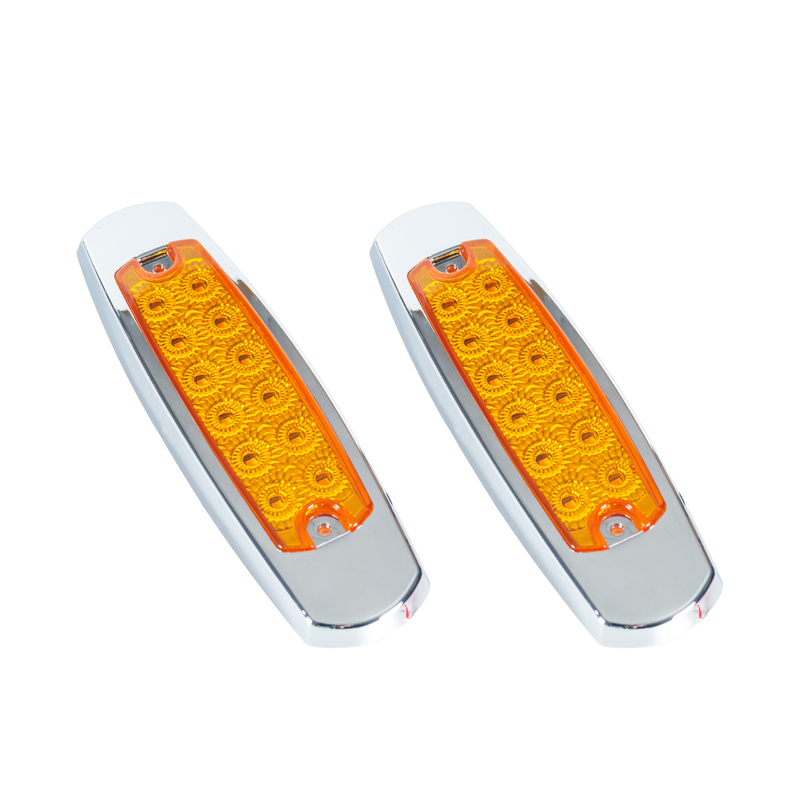 Amarillo | rectangular | luces de espacio libre marcador LED con cromo/hierro inoxidable para coche