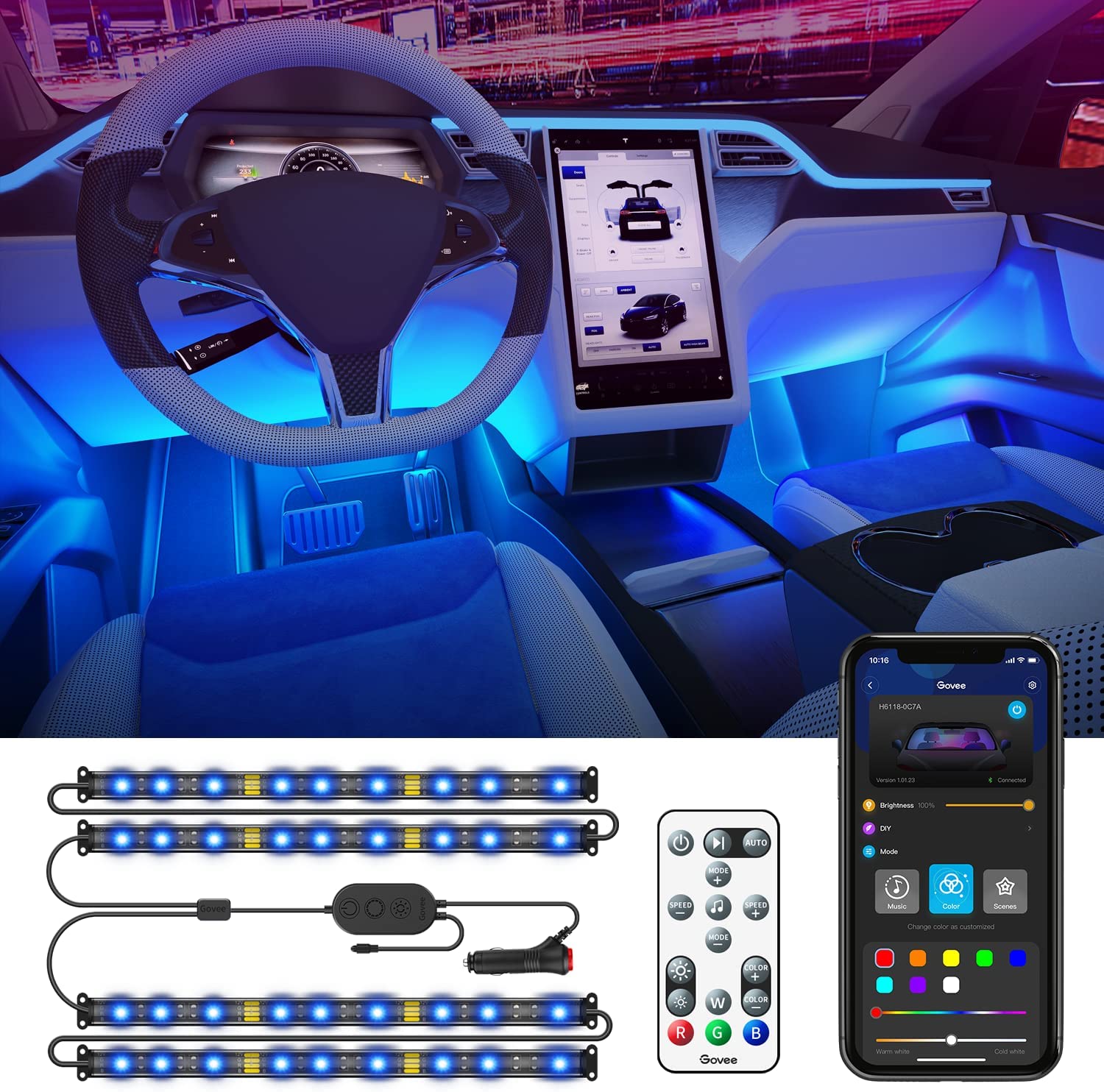 Luces automotrices de automóviles interiores inteligentes