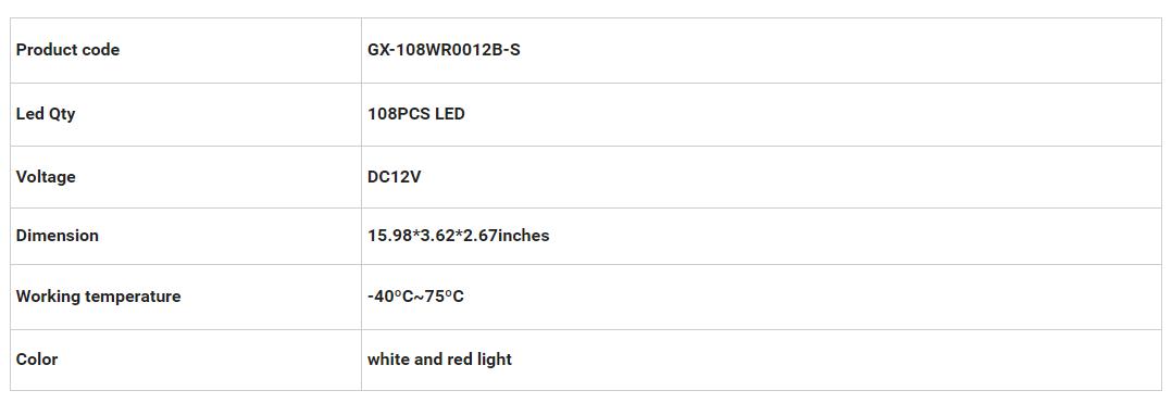 Luces de freno GMC GX-108WR0012B-S