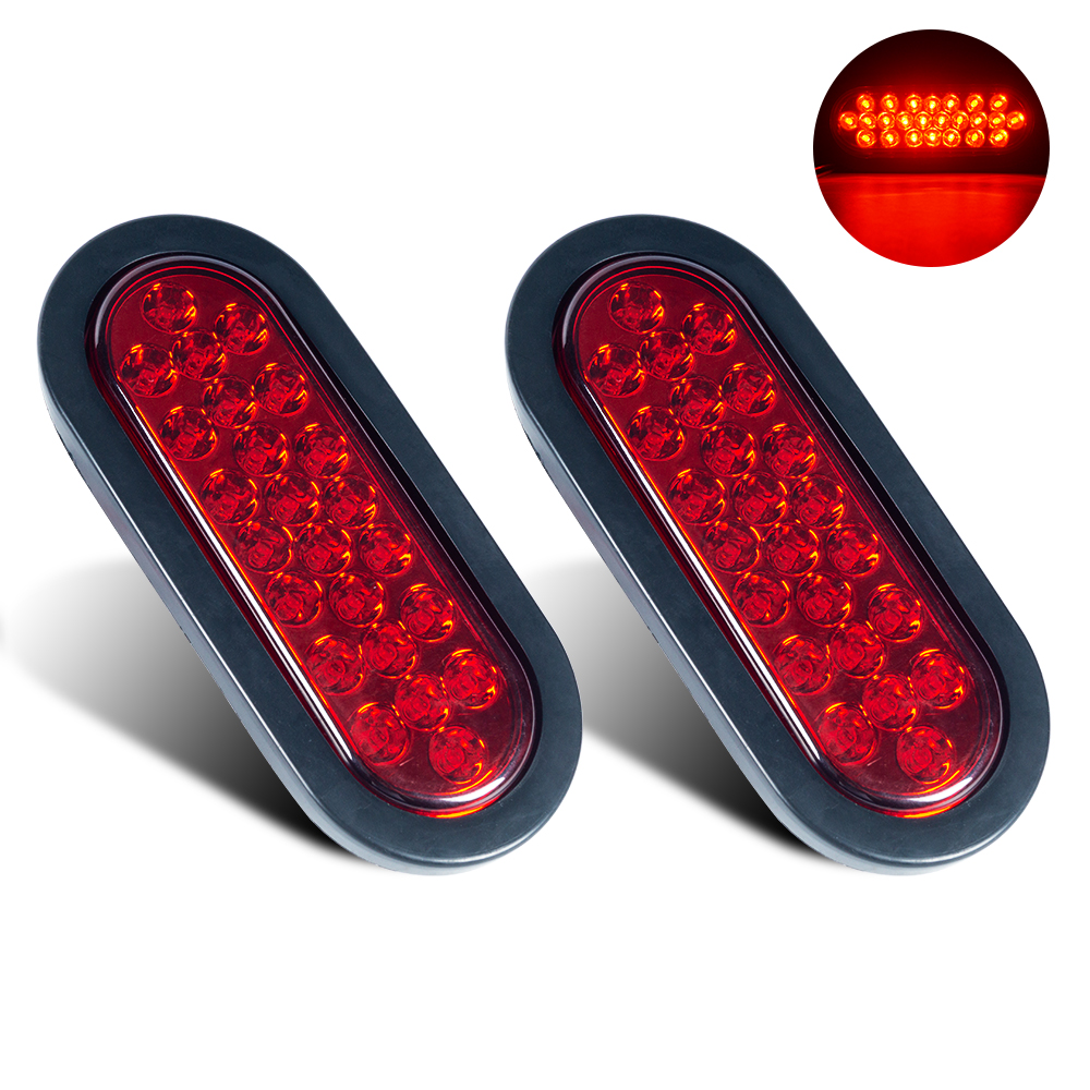 Luz trasera LED roja ovalada de 6 pulgadas