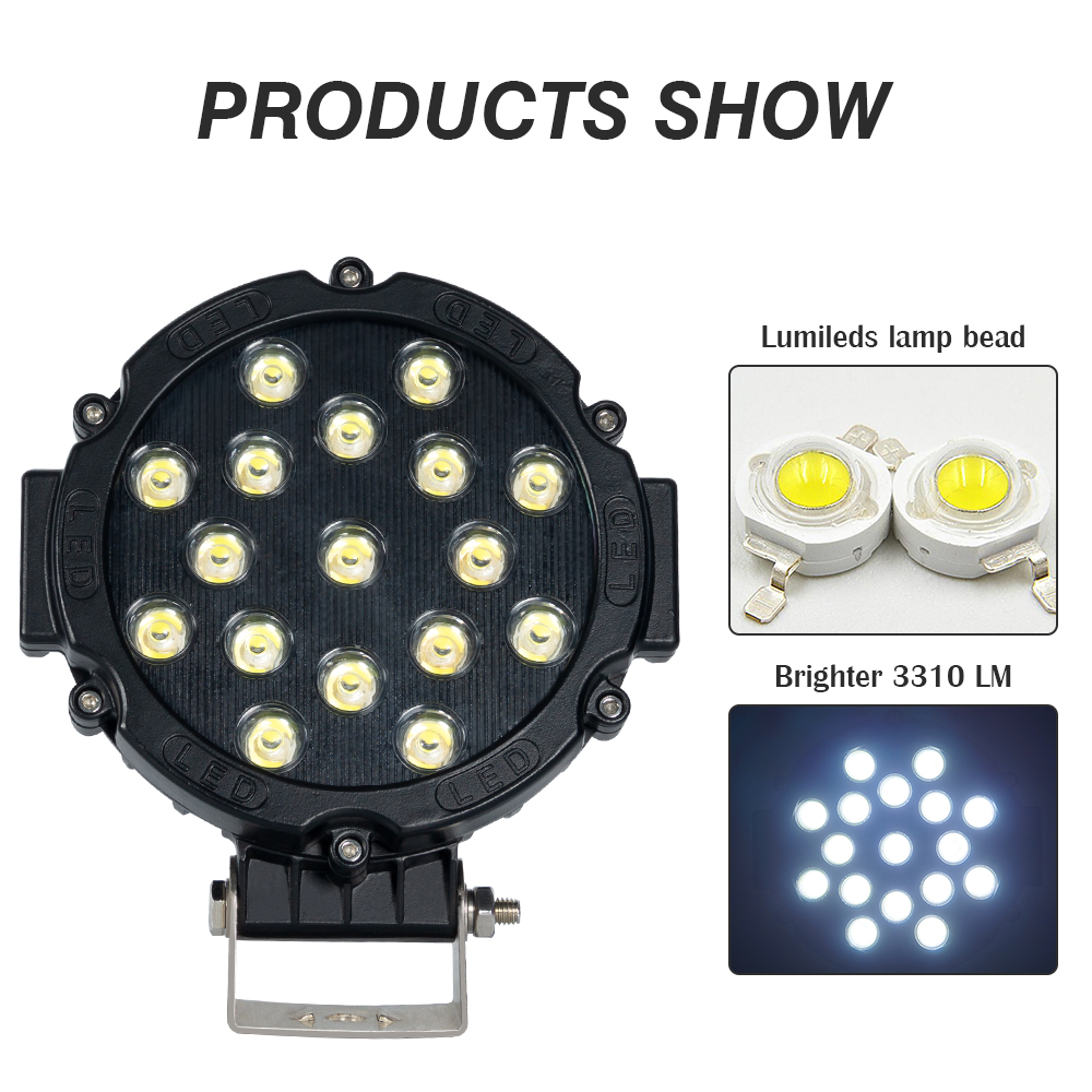 Luz de trabajo LED de 27 vatios, luz de trabajo LED a prueba de agua, luz de trabajo LED a prueba de agua de gran oferta, luces LED tenues para tractor a prueba de agua, luz de tractor LED a prueba de agua de gran venta