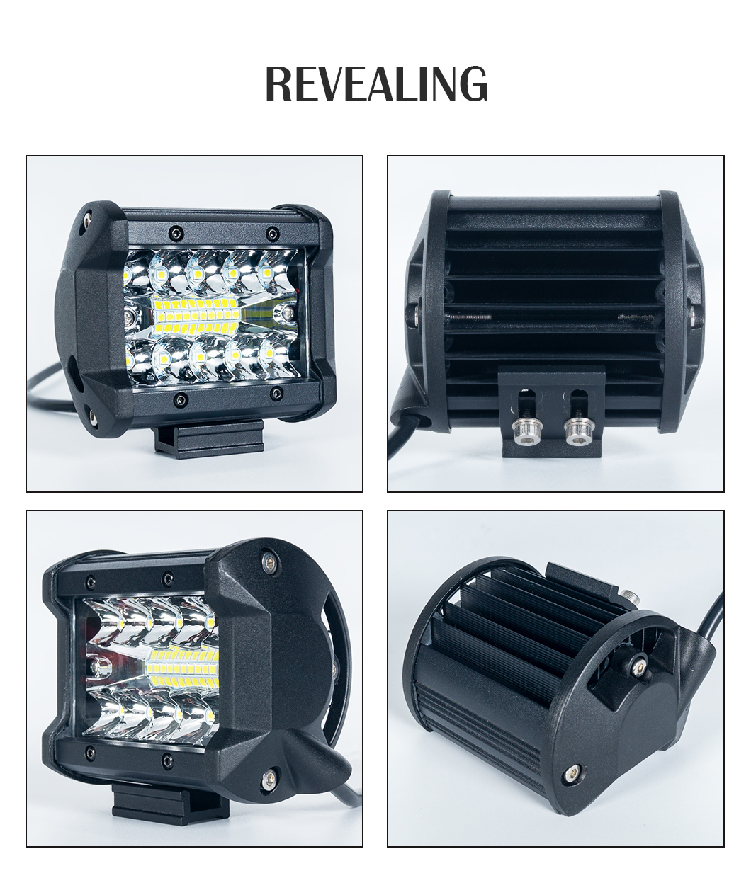 Barra de luz LED Barra de 4 pulgadas Luz LED, luz de trabajo LED de 60 W, l&aacute;mpara de trabajo LED, barra de luz de trabajo LED, luz de trabajo LED de 4 pulgadas 60W
