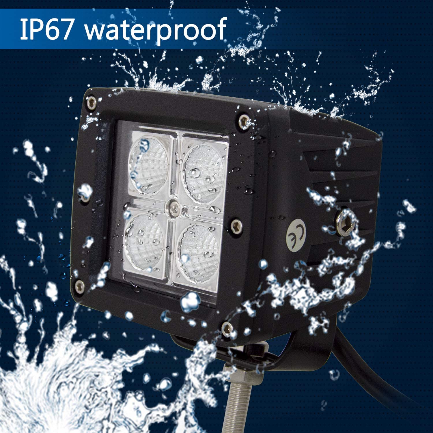 Luz de trabajo LED de 12W, luz de trabajo LED amarillo de 12W, luz de trabajo de LED cuadrado, luz de trabajo LED cuadrada de 12W, luz de trabajo de LED Cree