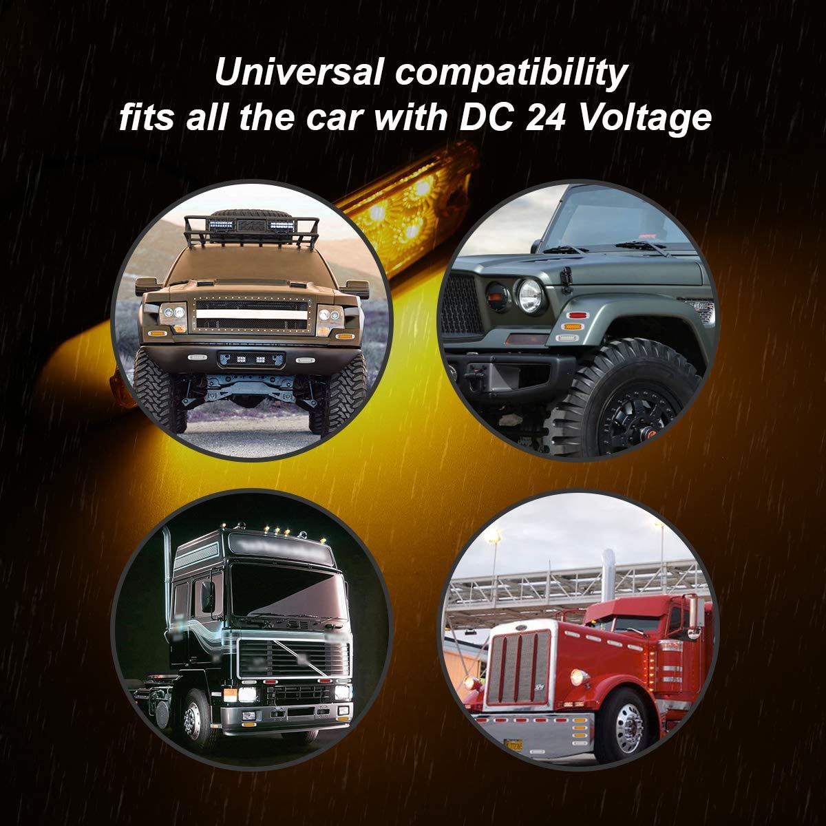 Luz de posici&oacute;n lateral LED para cami&oacute;n, luz de posici&oacute;n lateral LED de 12 V, luz de posici&oacute;n lateral LED &aacute;mbar de 12 V, luz de posici&oacute;n lateral LED de color &aacute;mbar de 3/4 pulgadas, luz de posici&oacute;n lateral LED de 12 V CC de 3/4 pulgadas