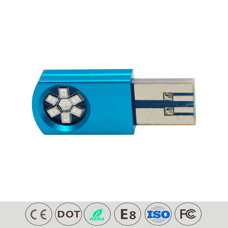 T10 Bulbo de automóvil LED interior de color azul T10