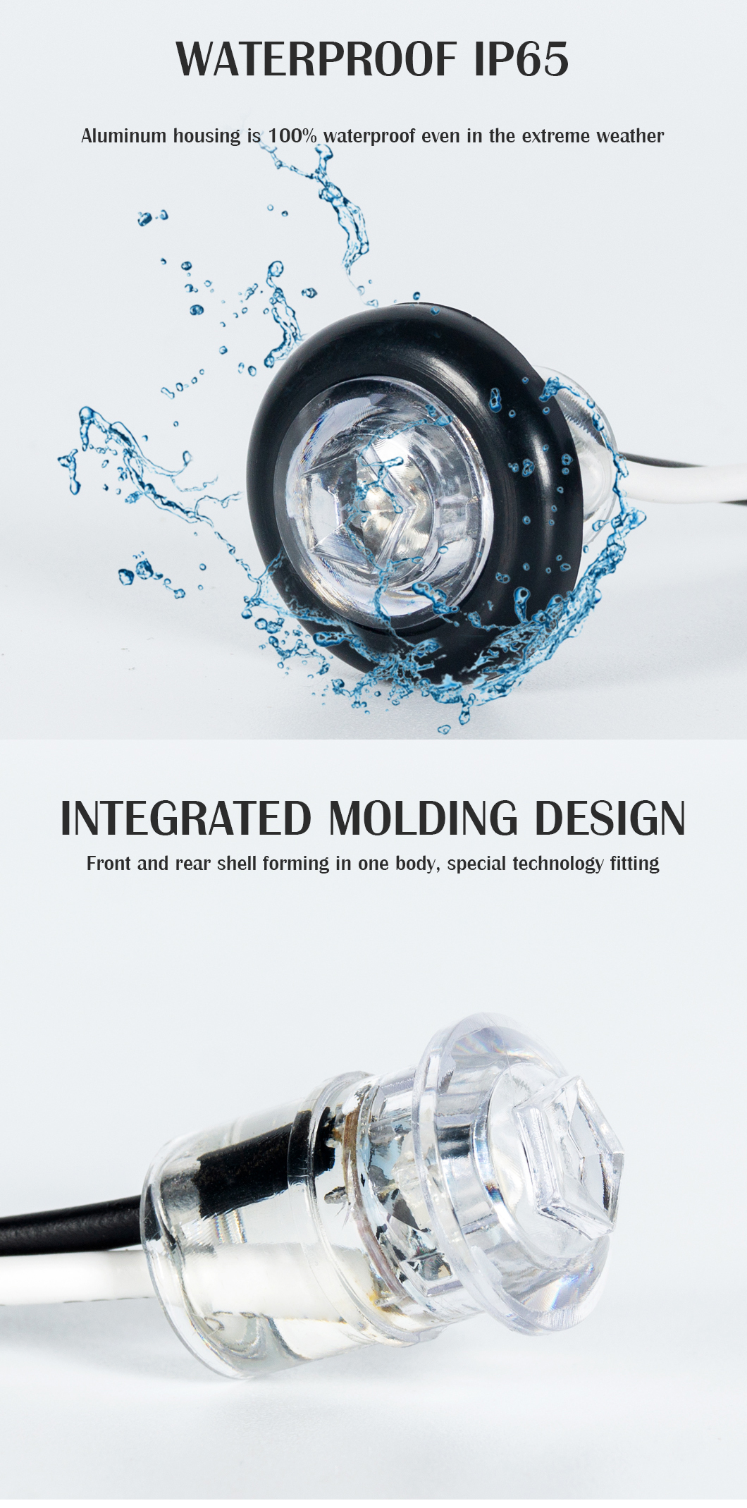 luces de marcador de camiones luces de marcador LED de montaje impermeable. 1.3/4 