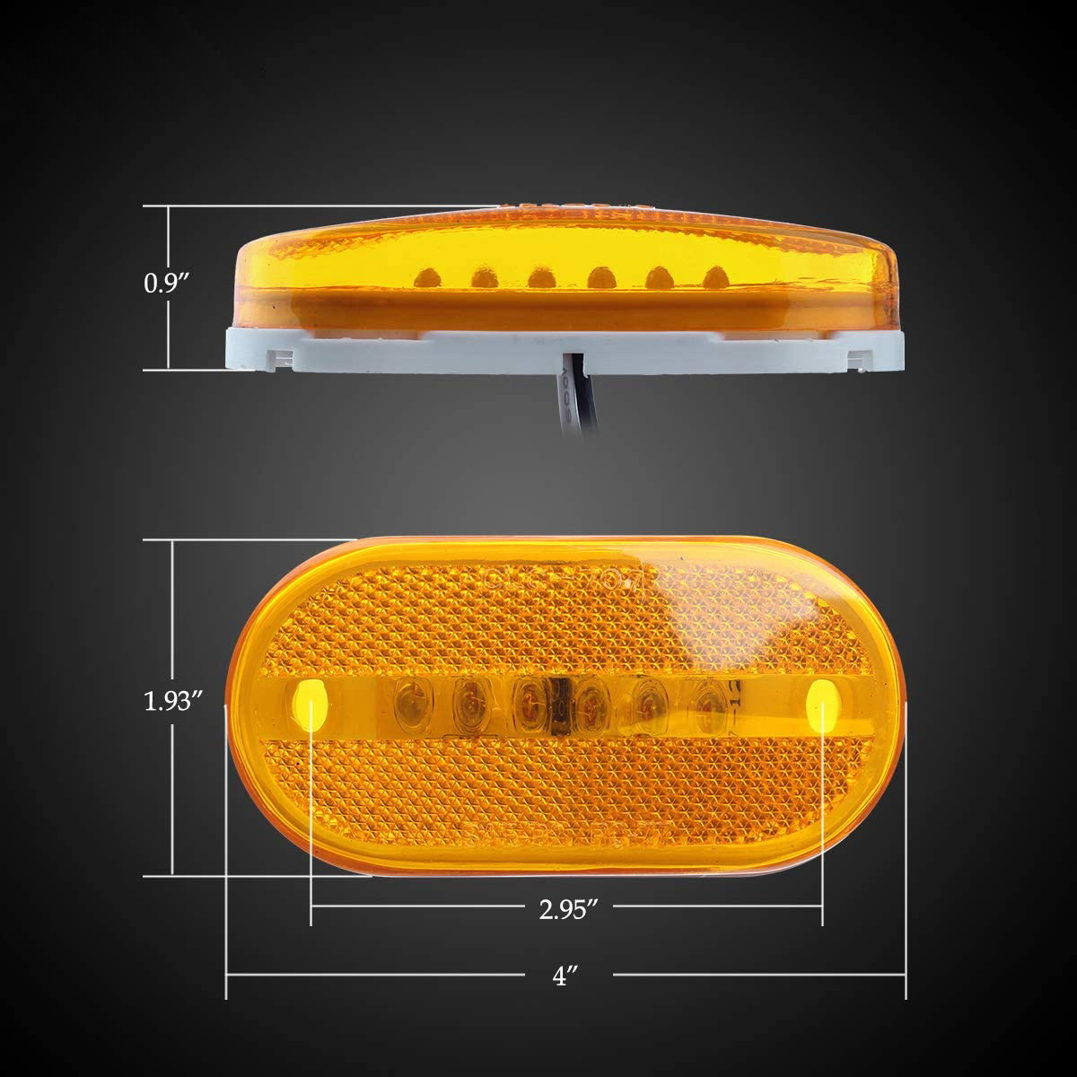 4 "DC12V Luz LED de posición lateral para automóvil más brillante y resistente Lar