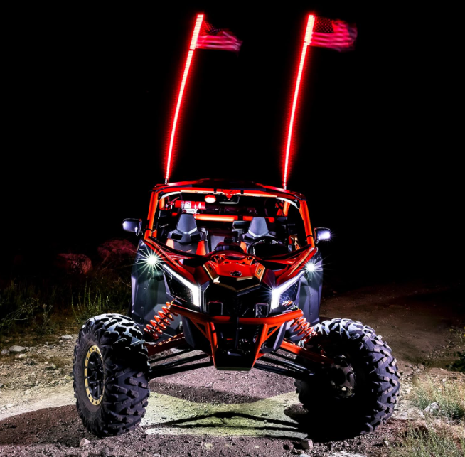 Luz de l&aacute;tigo de persecuci&oacute;n con control de aplicaci&oacute;n, l&aacute;tigo con iluminaci&oacute;n LED impermeable, luces de l&aacute;tigo con base de resorte, luz de l&aacute;tigo para UTV ATV, luz de l&aacute;tigo con aplicaci&oacute;n y control remoto